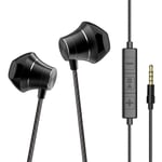 In-ear Headphones with Mic and Remote Wired Earphones Volume Control Earbuds for iPhone iPod iPad Samsung Nokia HTC Mp3 Mp4 Players etc, Black
