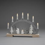 Konstsmide Christmas LED-kynttelikkö, kulkija ja metsäneläimet, puuta