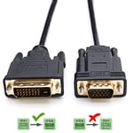 Active DVI to VGA, YIWENTEC DVI 24+1 DVI-D M to VGA Male With Chip Flat Cable Adapter Converter for PC DVD Monitor HDTV 2M (Black)