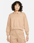 Nike Sportswear Phoenix Fleece Women's 3/4-Sleeve Crop Polo Sweatshirt SIZE XL