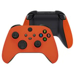 eXtremeRate Soft Touch Orange Replacement Handles Top Shell for Xbox Series X Controller, Custom Side Rails Panels Front Housing Shell Faceplate for Xbox Series S Controller - Controller NOT Included