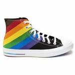 Mens Converse Black All Star Pride High Canvas Trainers Hi Top Lace Up
