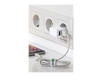 goobay Dual Apple Lightning charger set - Strömadapter - 12 Watt - 2.4 A - 2 utdatakontakter (USB) - på kabel: Lightning - vit