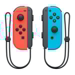 NS switch vänster och höger handtag joycon handtag switch bluetooth handtag med fjärrväckning och handrem JOY röd och blå JOY red and blue