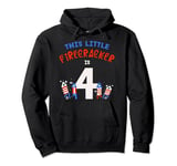 This Little FIRECRACKER Is 4 Fireworks 4th July Birthday Boy Pullover Hoodie