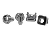Startech.Com M6 Screws And Cage Nuts - 50 Pack - M6 Mounting Screws And Cage Nuts For Server Rack And Cabinet - Silver (Cabscrewm62b) - Skruvar Och Muttrar För Rack - För P/N: Rack-21U-20-Wall-Oa, Rack-24U-20-Wall-Oa, Rk12od2, Shelf-2U-20-Center-V