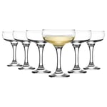 Glass Champagne Glasses Saucers 200ml 1920s Retro Gatsby Art Deco Coupe x12