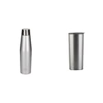 Bundle of Built Perfect Seal Leakproof Insulated Water Bottle, Stainless Steel, 540 ml + Built 5193244 Insulated Travel Mug/Vacuum Flask, Stainless Steel, 590 ml (20 oz) - Silver