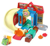 VTech CoComelon Toot-Toot Drivers Cart Racers Grocery Store Track Set, Vehicle Playset for Kids, Lights, Songs from Official CoComelon, Includes JJ's Race Car for 1, 2, 3, 4 + Years, English Version
