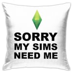 Not Applicable My Sims Need Me The Sims Cushion Throw Pillow Cover Decorative Pillow Case For Sofa Bedroom 18 X 18 Inch