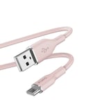 PURO ICON mjuk kabel – USB-A till USB-C-kabel 1,5 m (dammrosa)