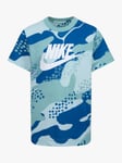 Nike Kids' Camo Logo T-Shirt, Mineral