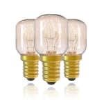 15W Oven Bulbs , Dimmable E14 Edison Small Screw Pygmy Lamps Bulbs (SES), Incandescent Light Bulbs for Oven/Fridge/Microwave/Himalayan Salt Lamp/Pottery Bulb (3 Packs)