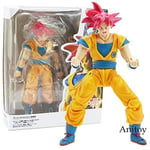 NTCY Dragon Ball Super Saiyan God Son Goku Red Hair Gokou Dragon Ball Pvc Action Figure Collectible Model Toy 15 Cm