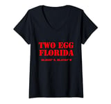 Womens Two Egg Florida Coordinates V-Neck T-Shirt