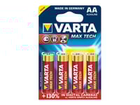 Varta Max Tech 04706 - Batteri 4 X Aa-Typ