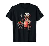 Cartoon Hyena Grill BBQ Chef T-Shirt