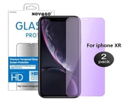 2 Films Toughened Glass Screen Protector Filter Anti Blue Light For IPHONE XR