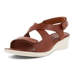 ECCO Women's Felicia Sandal Heeled San, Cognac, 7.5 UK