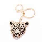 Ny Rhinestone Leopard nyckelring Charm hängande handväska väska nyckelring kedja nyckelring
