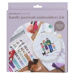 Brodera ett familjeporträtt – kit med broderiring, broderitråd & mönster