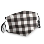 3d Rose Black White Check Retro Checkerboard Face Masks Washable Reusable Safety Masks Protection from Dust Pollen Pet Dander Other Airborne