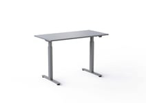 Wulff Höj och sänkbart skrivbord 120x60cm Färg på stativ: Silver - bordsskiva: Grå laminatskiva