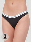 Calvin Klein 3 Pack Brief - Black, Black, Size Xs, Women