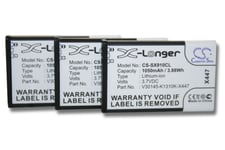Lot de 3 batteries vhbw 1050mAh pour téléphone sans fil Siemens Gigaset SL910, SL910A, SL910H comme V30145-K1310K-X447, V30145-K1310K-X447-0-HY