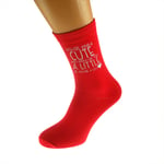 You're Kinda Cute..... Funny Valentines Red Mens Socks UK size 5-12 - X6N323