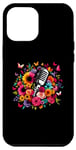 Coque pour iPhone 13 Pro Max Microphone floral – Vintage Flowers Singer Live Music Lover
