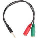 Tlily - 1 pieces Adaptateur de cable repartiteur 2 en 1 Casque d'ecouteur audio 4 poles de 3,5 mm a 2 prises femelles Casque audio cable audio a 3