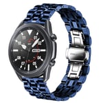 DEALELE Strap Compatible with Samsung Gear S3 Frontier/Classic/Galaxy Watch 46mm / Galaxy 3 45mm, 22mm Stainless Steel Metal Bands Replacement for Huawei Watch 3 / GT2 46mm (Blue)