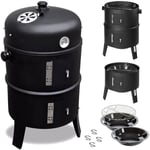 Maxxgarden - Barbecue fumoir - Barbecue multifonctions - Grill - Smoker - 40x40x78cm - Noir - black