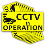 10 x Stickers CCTV In Operation Signs Camera Recording Security 70x32mm EXT Blk