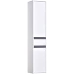 Homcom - Meuble colonne rangement salle de bain style contemporain 2 placards 3 étagères et tiroir coulissant panneaux particules blanc - Blanc