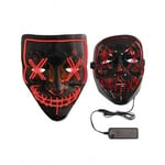Adult Purge LED Mask - Märke - Modell - Röd - Interiör - Unisex