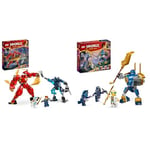 LEGO NINJAGO Kai’s Elemental Fire Mech, Action Figure Building Set from Dragons Rising & NINJAGO Jay’s Mech Battle Pack, Action Figure Toy for 6 Plus Year Old Boys, Girls & Kids