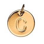 Bokstavshänge cirkel C – Ø12 mm, mässing pläterat med 9 karat guld