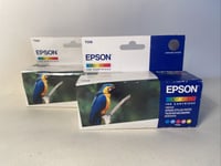 2 X Genuine Epson T008 Colour Ink Cartridges OOD.  B228