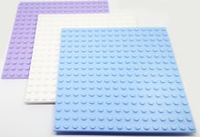 LEGO 3 x LAVENDER WHITE L BLUE PLATES  Boards 16x16 Pin 12.8cm x 12.8cm x 0.5cm