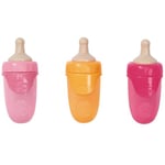 BABY Born 832509-Accessoires de Haute Qualité pour Les poupées de 43 cm-Disponible en Rose, Rouge ou Orange – avec 1 biberon & 1 Embout – Dès 3 Ans, 832509, Multi
