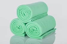 Alclear Lot de 3 couvertures Polaire Oeko Tex - Couleur : Vert Menthe - Dimensions : 130 x 160 cm - Plus de 200 g/m² - Couverture de canapé - Couverture de Pique-Nique