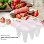 (Light Pink)6Grid Ice Cream Mold Home Made NonStick Silicone Ice Mould For MA