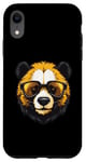 Coque pour iPhone XR Tête de panda cool | Portrait hipster amusant