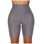 N/C Sweetlibra Women Stretch Bike Shorts Workout Short Mini High Waist Shorts Gym Sports Pants Lady Solid Pants (Hot Pink,Green,Gray,Black,Red,S-XL)