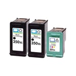 3 Ink Cartridge Fit For HP PhotoSmart C5275 C5283 C5288 350XL 351XL