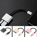 Adaptateur de câble USB C vers Jack 3.5 Adaptateur de câble de Charge pour Adaptateur Audio 3,5 mm Type C USB 2 en 1 USB - Noir