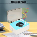(Sky Blue) Record Player Vintage Turntable Portable CD Player With