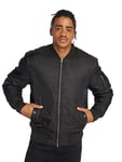 Urban Classics Men's Basic Bomber Jacket, Black (Black 7), XL